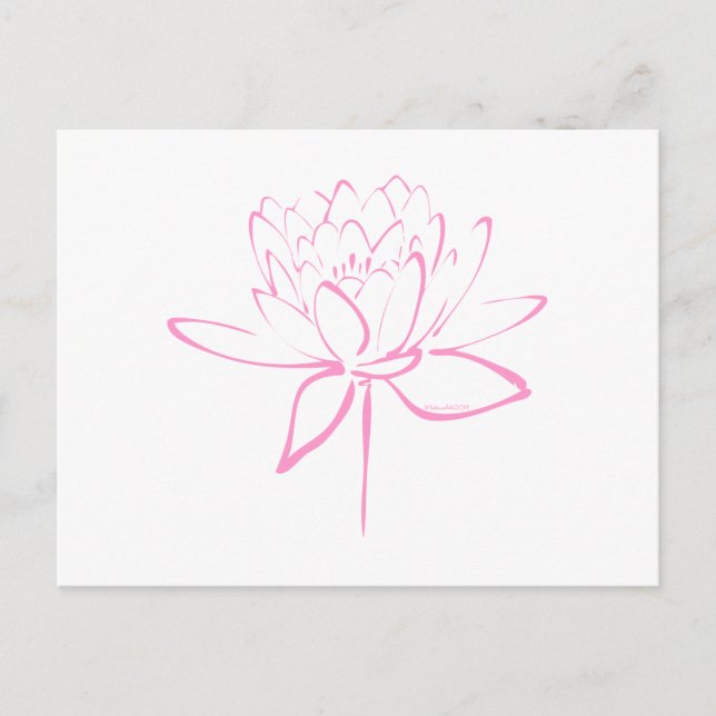 Postal Caligrafía de Lotus (rosa) (Anverso)