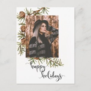 Postal Caligrafía de vacaciones felices de invierno de Pi