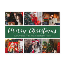 Caligrafía del Collage de fotos navideño de Feliz