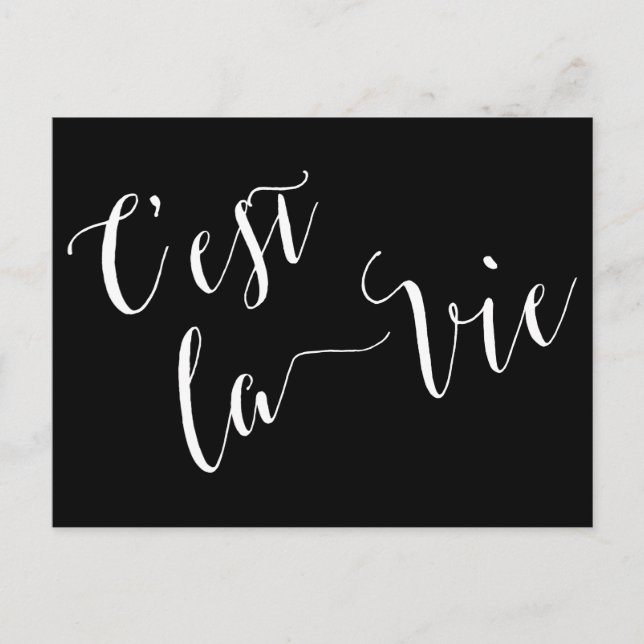 Postal Caligrafía francesa C'est la Vie (Anverso)