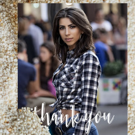 Postal Caligrafía Gracias Personalizado Graduación de Fot