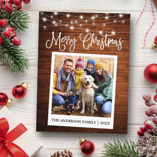 Postal Caligrafía Madera Ilumina Foto Instantánea De Cáma (Customize to change your personalized text size or text style.)