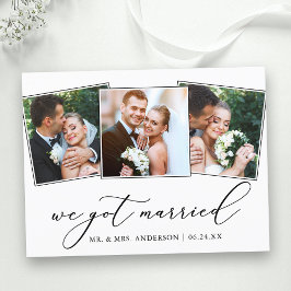 Postal Caligrafía minimalista 3 Foto Que Nos Casamos