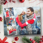 Postal Caligrafía moderna 4 vacaciones de Collage de foto<br><div class="desc">Script de caligrafía moderna 4 Photo Collage Happy Holidays Postcard</div>