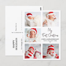 Caligrafía moderna cinco fotos mi primera Navidad