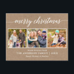 Postal Caligrafía moderna Feliz Navidad Kraft 3 Foto<br><div class="desc">Escritura de caligrafía moderna Feliz Navidad 3 Foto Tarjeta postal navideña de Kraft</div>
