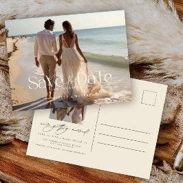 Postal Caligrafía moderna foto completa Save The Date