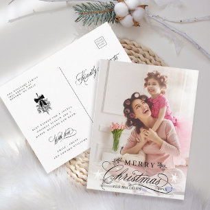 Postal Caligrafía romántica Fotos navideñas