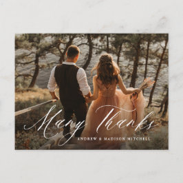 Postal Caligrafía romántica muchas gracias foto gracias