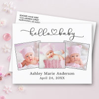 Caligrafía Script Heart 3 Photo Hello Baby
