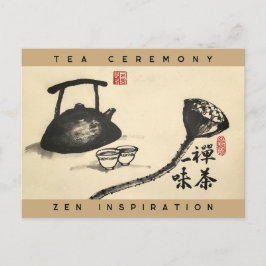 Postal Caligrafía zen 'Zen and Tea have One Taste'