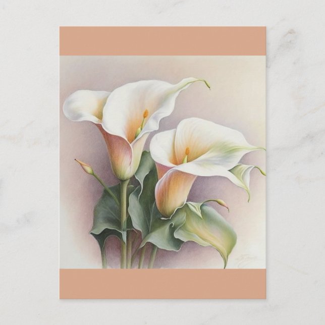 Postal Calla lilies acuarela (Anverso)