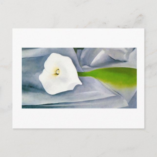 Postal Calla Lily en Grey, Georgia O'Keeffe (Anverso)