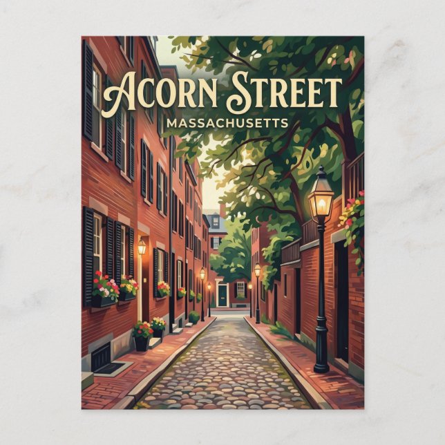 Postal Calle Acorn Massachusetts (Anverso)