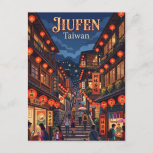 Postal Calle antigua de Jiufen Taiwán
