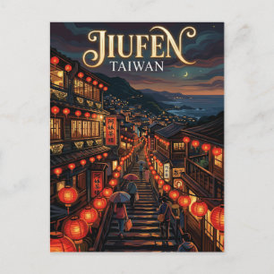 Postal Calle antigua de Jiufen Taiwán
