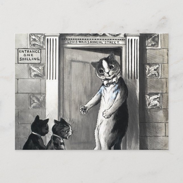 Postal Calle anual de Louis Wain por Louis Wain (Anverso)