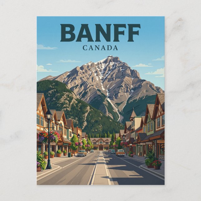 Postal Calle Banff Canadá (Anverso)