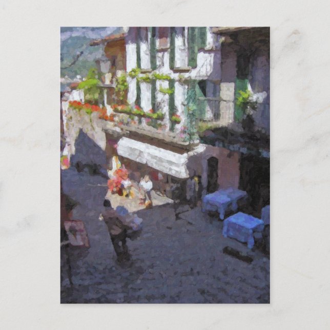 Postal Calle Bellagio, lago Como Postcard (Anverso)