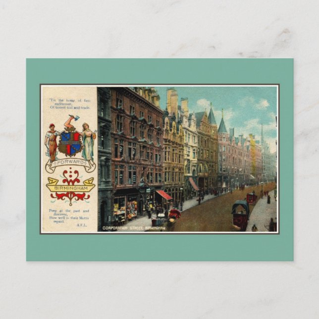 Postal Calle Birmingham Corporation 1900 (Anverso)