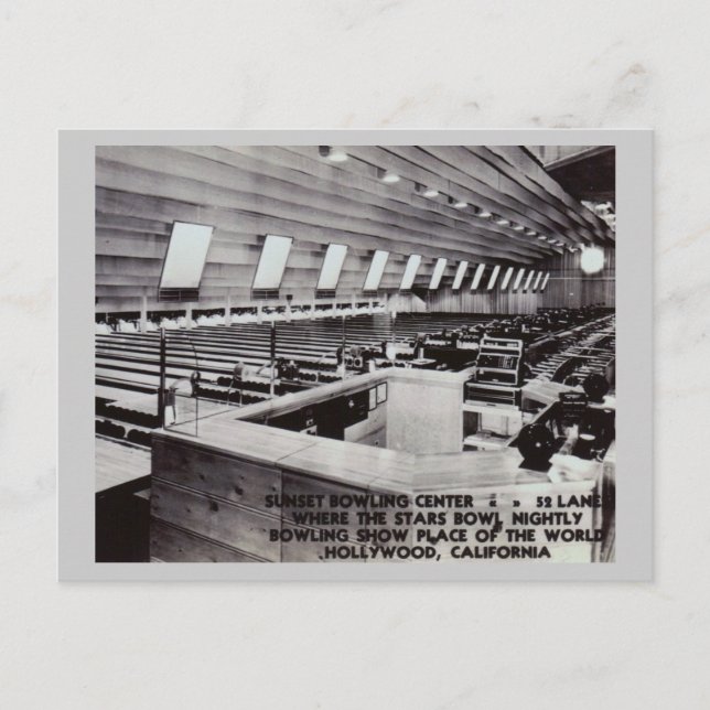 Postal Calle Bowling, Hollywood, California Vintage (Anverso)