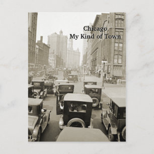 Postal Calle Busy de Chicago My Kind of Town Vintage de l
