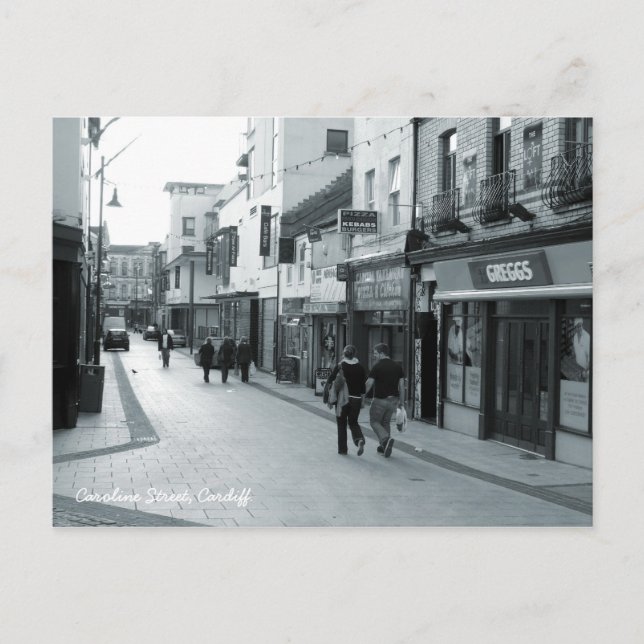 Postal Calle Caroline, Cardiff. (Anverso)