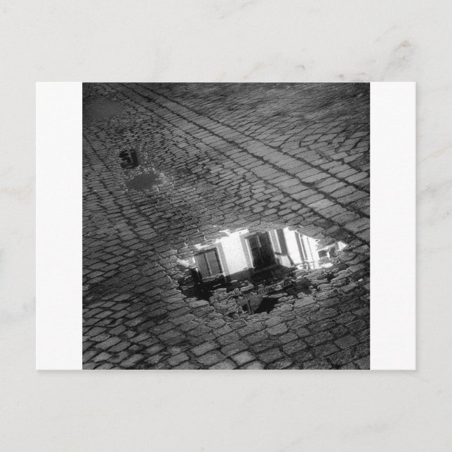 Postal Calle Cobblestone con charco, Innsbruck Austria (Anverso)