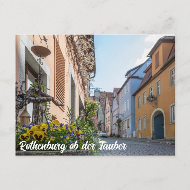 Postal Calle colorida en Rothenburg ob der Tauber (Anverso)