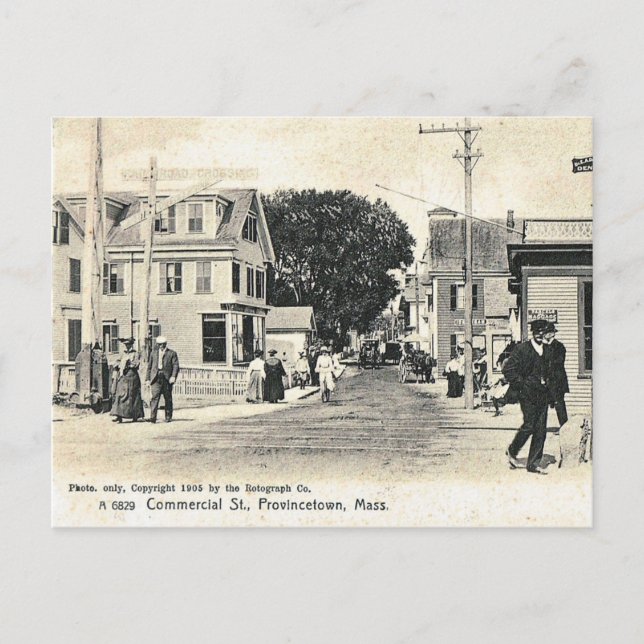 Postal Calle Comercial, Provincetown, Vintage (Anverso)