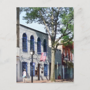 Postal Calle con bandera estadounidense Alexandria VA