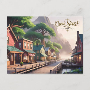 Postal Calle Creek al estilo anime, Ketchikan, Alaska