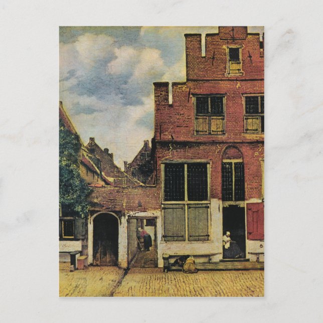 Postal Calle de Johannes Vermeer en Delft (alrededor de 1 (Anverso)