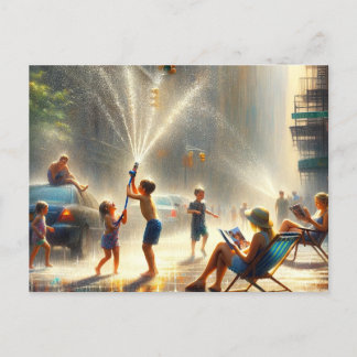 Postal Calle de la ciudad en verano