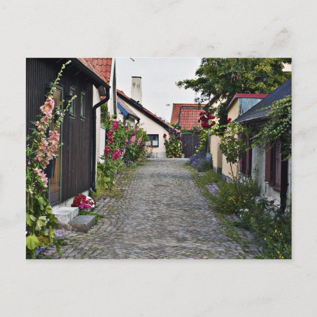 Postal Calle de la vieja Visby, Suecia (Anverso)