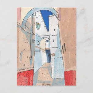 Postal Calle de Marruecos Paisaje Urbano Collage de Papel