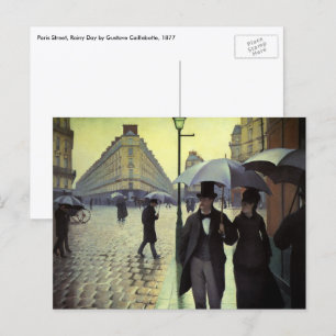 Postal Calle de París, día de lluvia de Gustave Caillebot