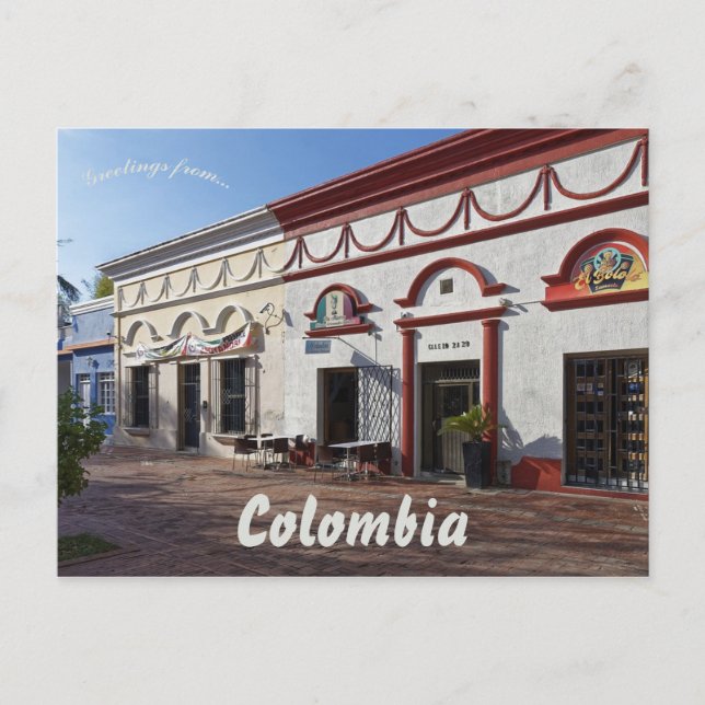 Postal Calle de Santa Marta Colombia (Anverso)