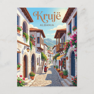 Postal Calle del antiguo bazar de Krujë Albania