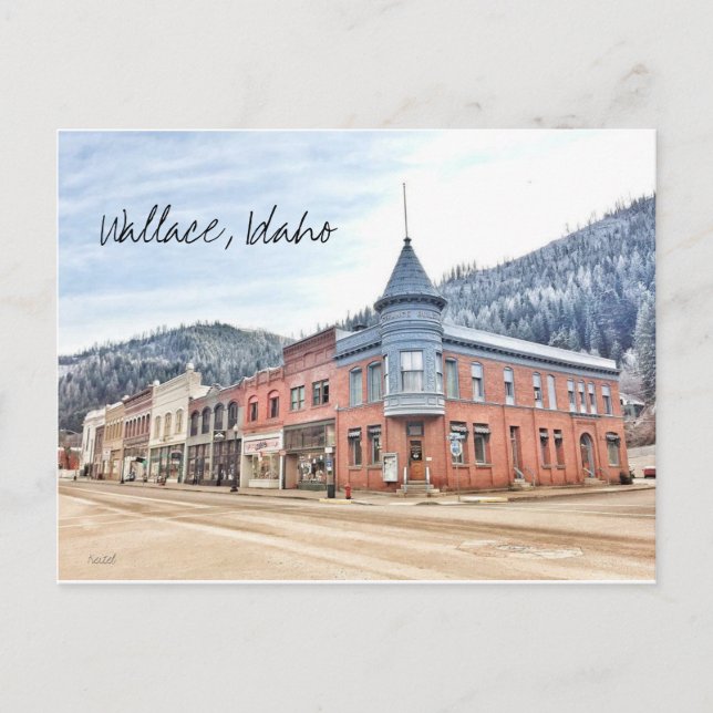 Postal Calle del Banco en Wallace Idaho (Anverso)