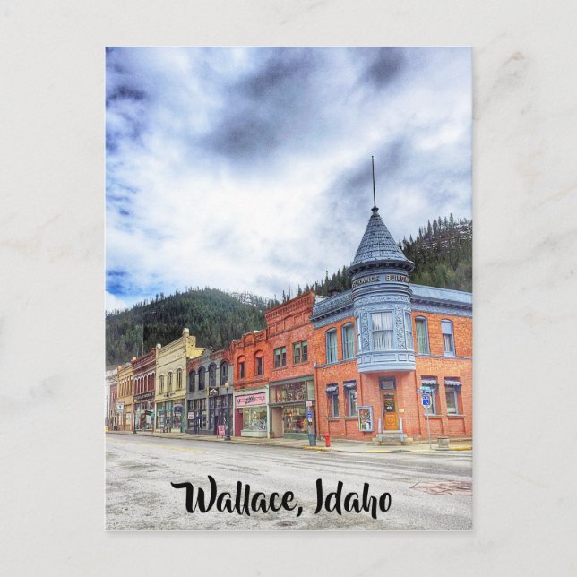 Postal Calle del Banco en Wallace Idaho (Anverso)