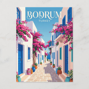 Postal Calle del casco antiguo de Bodrum Turquía