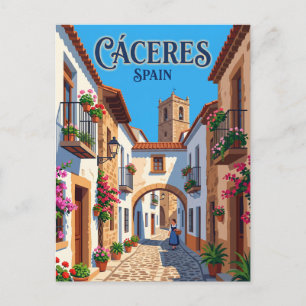 Postal Calle del Casco Antiguo de Cáceres España