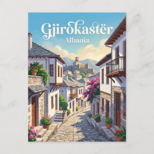 Postal Calle del casco antiguo de Gjirokaster Albania