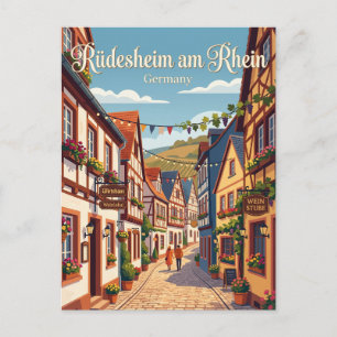 Postal Calle del casco antiguo de Rüdesheim am Rhein Alem