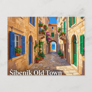 Postal Calle del casco antiguo de Šibenik Croacia