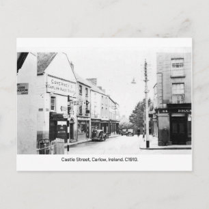Postal Calle del castillo en Carlow Town, Irlanda antigua