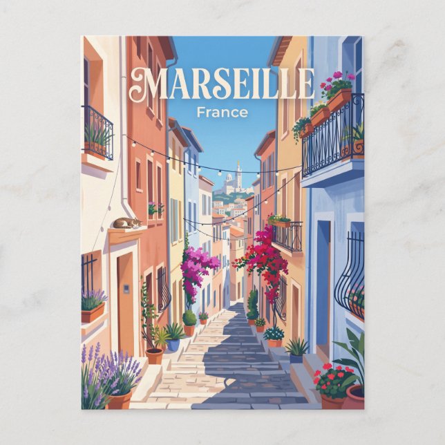 Postal Calle del Pequeño Pozo Francia (Anverso)