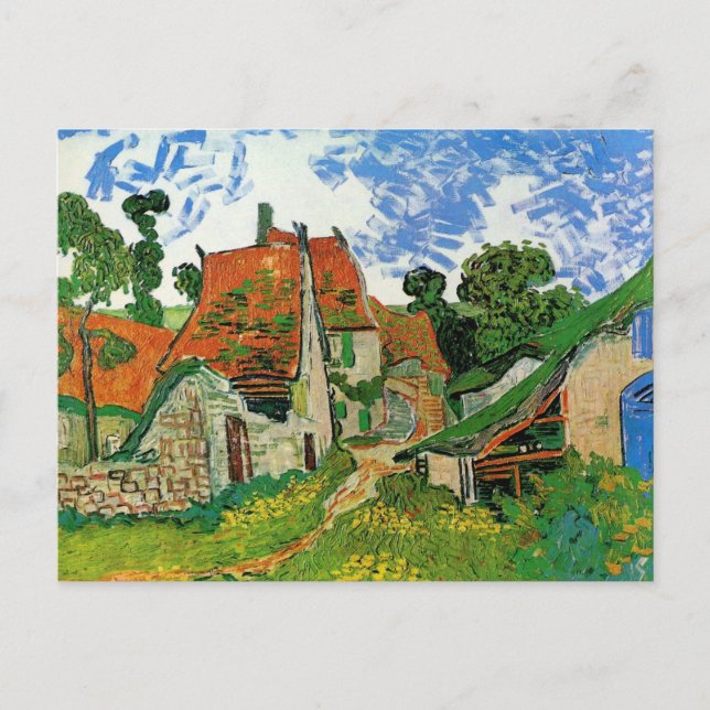 Postal Calle del pueblo de Vincent van Gogh (Anverso)