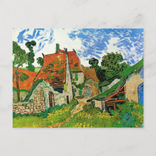 Postal Calle del pueblo en Auvers por Vincent Van Gogh
